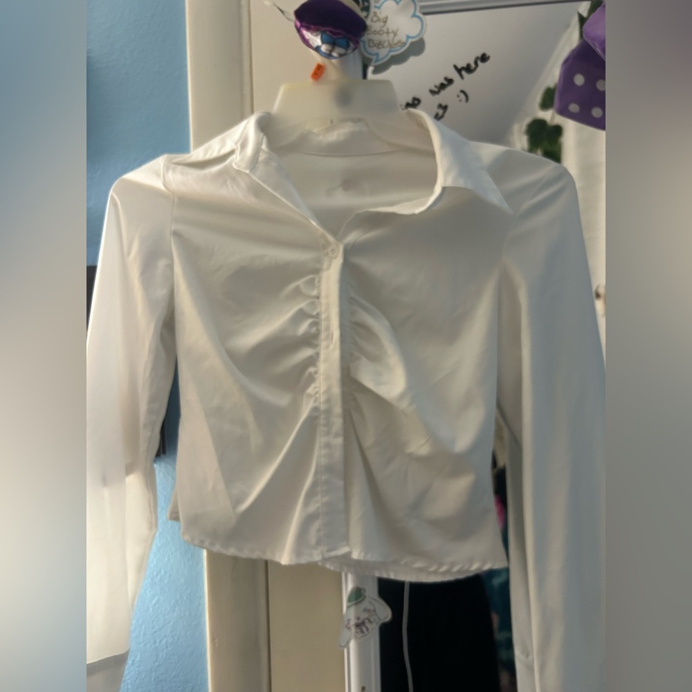 SHEIN White Button Down Shirt